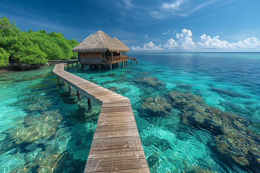 Rangiroa, perle des Tuamotu : Expérience unique en villa et bungalow sur pilotis